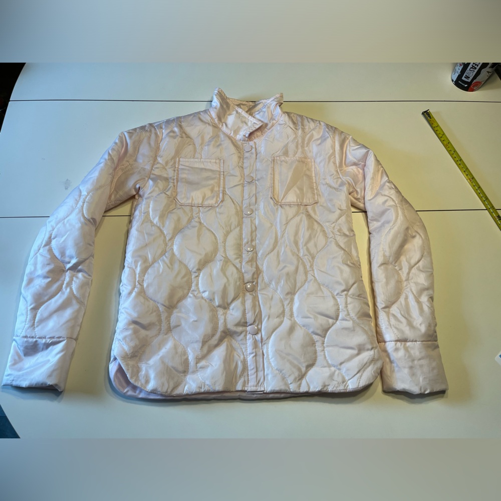 Sincerely Jules Girl size 14 pale pink puffer jacket soft snap up